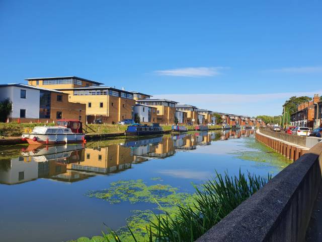 Foss Dyke from Brayford Pool, Lincoln, England